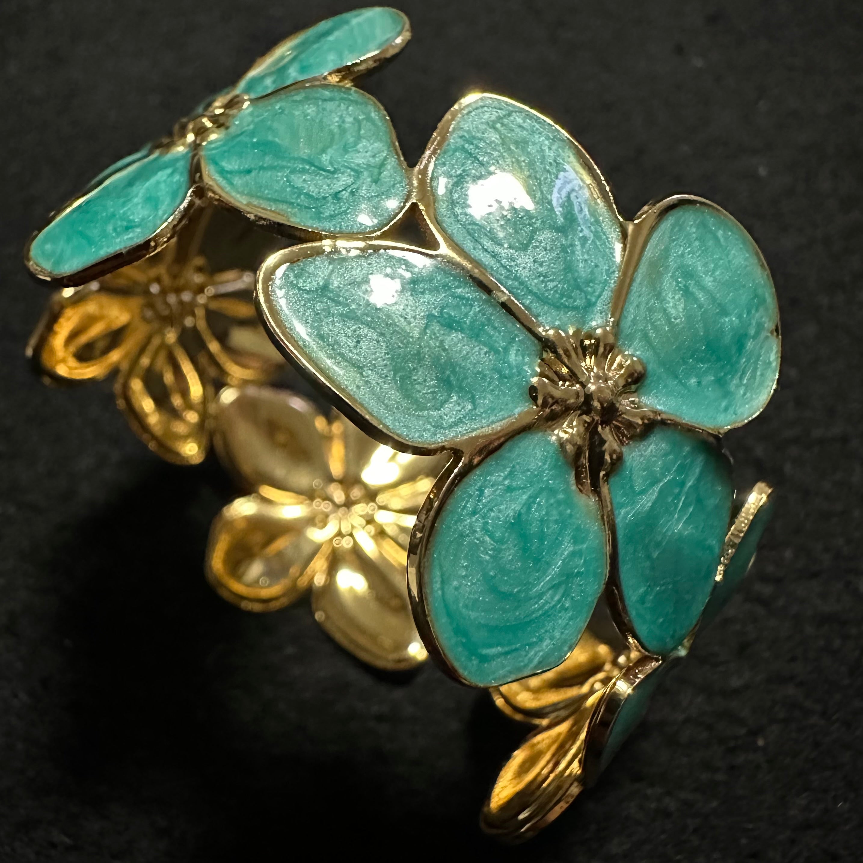 FLOWER MEADOW BRACELET, 18K GOLD PLATED STEEL