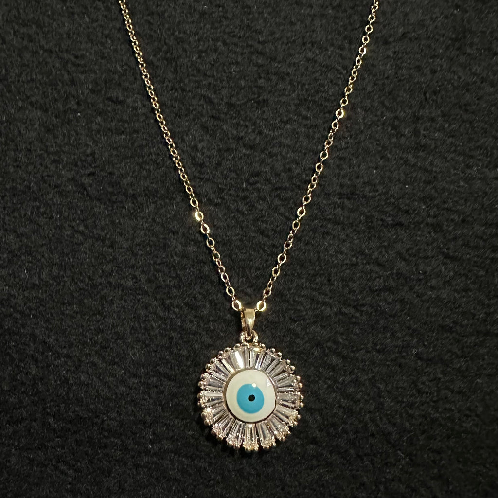EVIL EYE NECKLACE 18K GOLD PLATED STEEL
