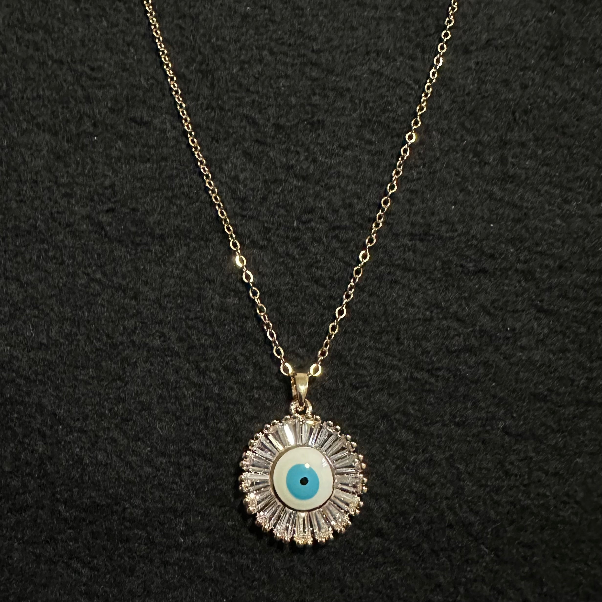 EVIL EYE NECKLACE 18K GOLD PLATED STEEL