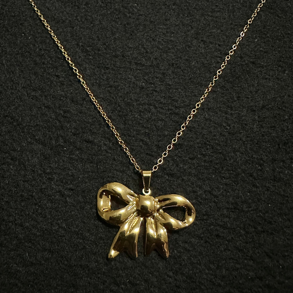 BOW NECKLACE 18K GOLD PLATED STEEL
