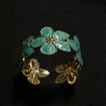 FLOWER MEADOW BRACELET, 18K GOLD PLATED STEEL
