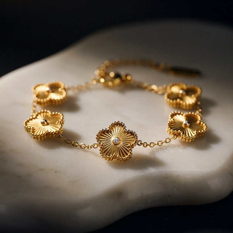 FLOWER MEADOW BRACELET 18K GOLD PLATED STEEL