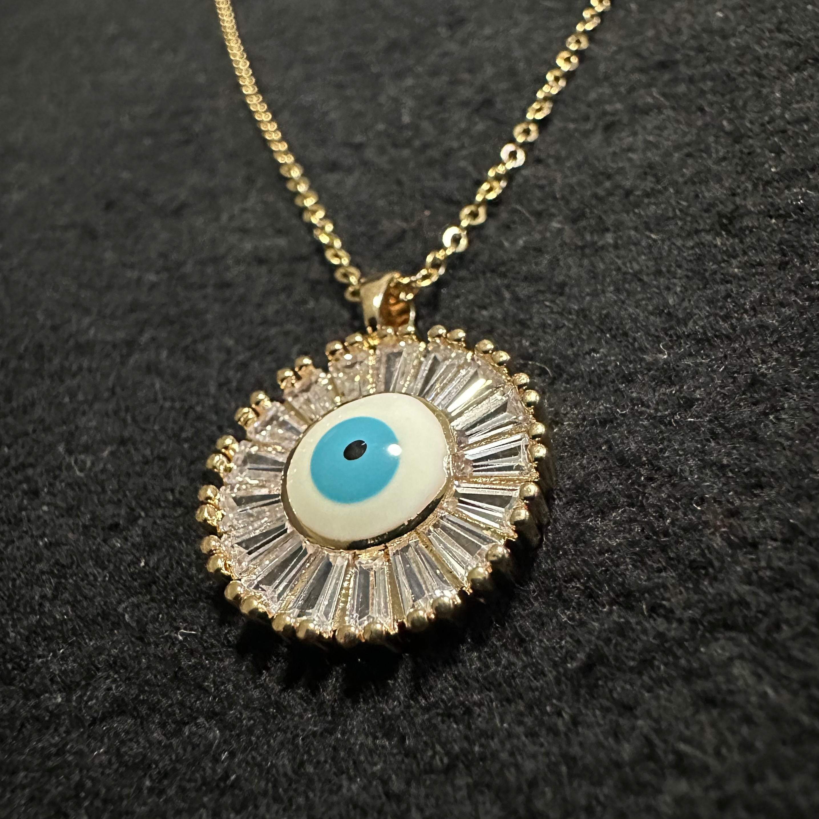 EVIL EYE NECKLACE 18K GOLD PLATED STEEL